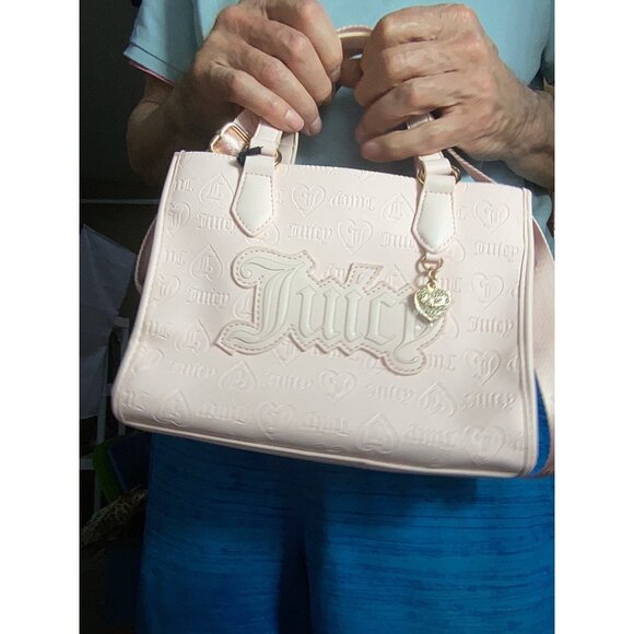 Juicy Couture Powder Blush Upgrade U Mini Tote Bag *Embossed Logo*Pink*Strap*NWT